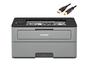 brother hl-l23 series compact monochrome laser printer, print copy scan, 26 ppm, wireless i mobile printing, duplex printing, auto 2-sided printing, 250-sheet, with mtc printer cable