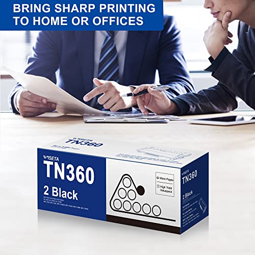 TN360 TN-360 TN330 High Yield Compatible Toner Cartridge Replacement for Brother TN360 TN330 TN-360 Compatible with DCP-7040 DCP-7030 MFC-7840W HL-2140 MFC-7340 MFC-7440N HL-2170W HL-2150N (2 Black)