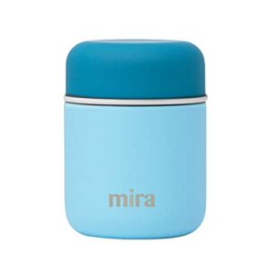mira 9 oz lunch, food jar – vacuum insulated stainless steel lunch thermos – sky blue