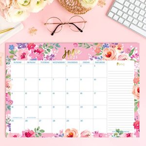 S&O Watercolor Floral Large Desk Calendar from Jan 2023-Jun 2024 - Tear-Away Table Calendar 2023-2024 - Desktop Calendar 2023-2024 - Academic Desk Calendar 2023-2024 - Desk Calendar Large - 12x17in