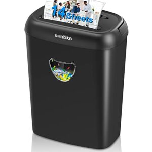 paper shredder, 14-sheet cross cut with 6.6-gallon basket, p-4 security level, 3-mode design shred card/cd/staple/clip, heavy duty with jam proof system, woolsche paper shredder for office (etl)