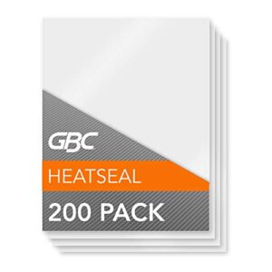 gbc thermal laminating sheets / pouches, letter size, 3 mil, heat seal, 200/pack (3202062)