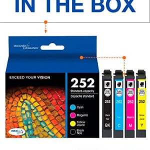 Original T252 Ultra Ink Standard Capacity Black & Color Cartridge Combo Pack (T252120-BCS) Workforce Printers