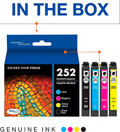 Original T252 Ultra Ink Standard Capacity Black & Color Cartridge Combo Pack (T252120-BCS) Workforce Printers