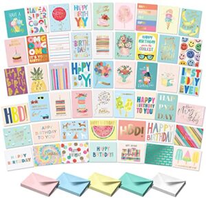 s&o – 50 birthday happy birthday cards with envelopes and birthday card assortment box. variety set of assorted birthday cards with envelopes, bulk greeting cards assortment