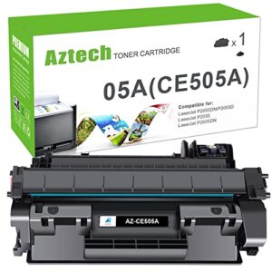 aztech compatible toner cartridge replacement for hp 05a ce505a hp laserjet p2035 p2035n p2055dn printer (black, 1-pack)