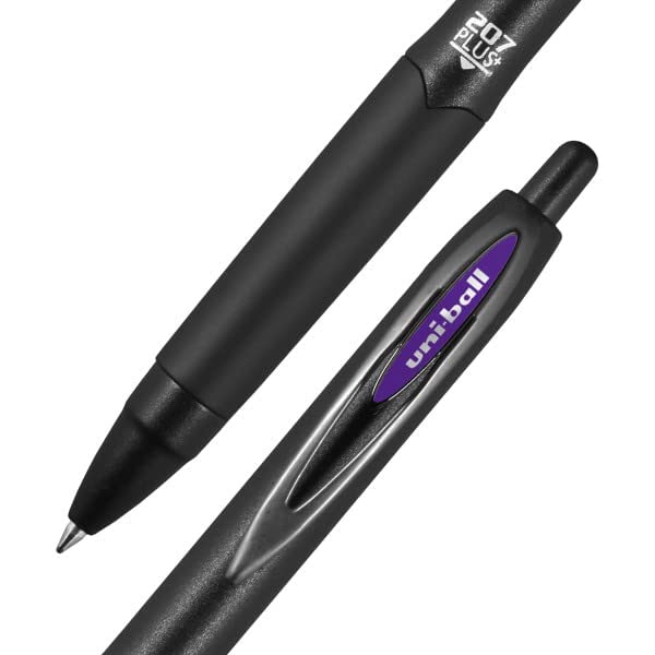 uni-ball 207 Plus+ Retractable Gel Pens 6 Pack in Assorted Colors with 0.7mm Medium Point Pen Tips - Uni-Super Ink+ is Smooth, Vibrant, and Protects Against Water, Fading, and Fraud