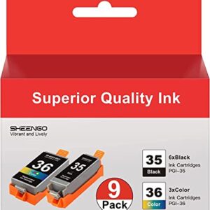 PGI35 CLI36 PGI-35 CLI-36 - SHEENGO Compatible Ink Cartridges Replacement for Canon PGI35 CLI36 PGI-35 CLI-36 to Compatible with Canon PIXMA IP110 TR150 IP100 MINI260 MINI320 Printer (9 Pack)