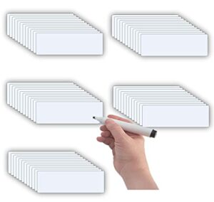 sttmgn dry erase magnetic labels (1×3″,pack of 60),write on magnets sticker,real waterproof/reusable for classroom&office&cabinet&whiteboard&fridge&more (white)