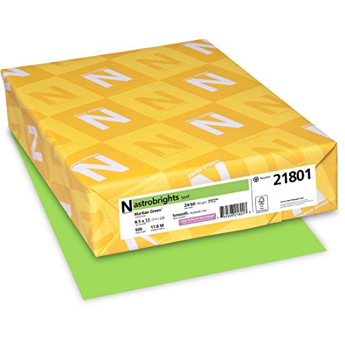 Neenah Astrobrights Premium Color Paper, 24 lb, 8.5 x 11 Inches, 500 Sheets, Martian Green (WAU21801)