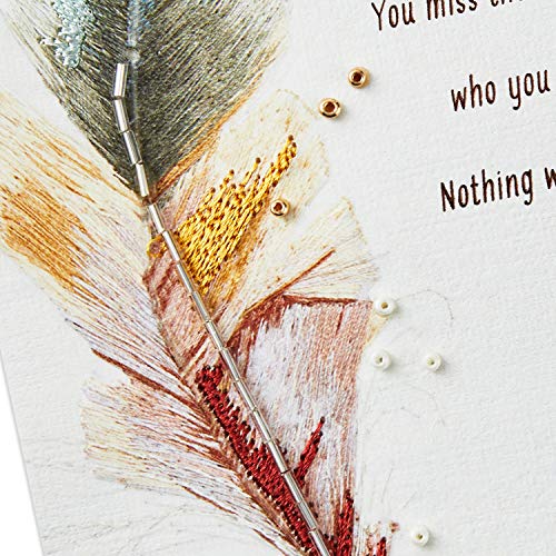 Hallmark Sympathy Card (Stitched Feather)