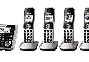 Panasonic KX-TGF375S + 1 KX-TGFA30S Handset (6 Handsets Total) Bluetooth Cordless Phone System with Dual Keypad (KX-TGF370S + 5, KX-TGF372S + 4, KX-TGF373S + 3, KX-TGF374S + 2) (Renewed)