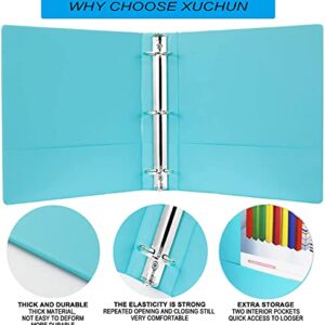 4Pack 2 Inch Round 3 Ring Binder View Binders with 2 Pockets,Holds 450 Sheets Assorted Colors for Office,Home,School