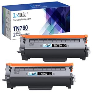 lxtek compatible toner cartridge replacement for brother tn760 tn 760 tn730 tn 730 to compatible with mfc-l2710dw hl-l2350dw hl-l2370dwxl mfc-l2750dw hl-l2395dw mfc-l2690dw tray (black, 2 pack)
