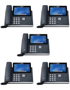 yealink sip-t48u ip phone [5 pack] 7-inch color touch screen display, 16 lines. dual usb ports, dual-port gigabit ethernet, poe, power adapter not included (sip-t48u)
