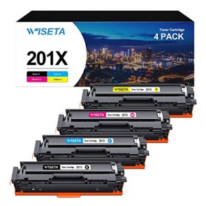 201x toner cartridge compatible replacement for hp 201x 201a cf400x cf401x cf402x cf403x cf400a toner compatible with laserjet pro mfp m277dw m252dw m277 m277c6 m252 m252n m277n printer (4-pack)