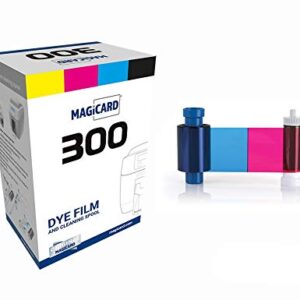 Magicard 300 Printer MC300YMCKO Color Ribbon - YMCKO - 300 Prints with Bodno Premium CR80 30 Mil Graphic Quality PVC Cards - Qty 300