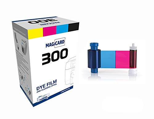 Magicard 300 Printer MC300YMCKO Color Ribbon - YMCKO - 300 Prints with Bodno Premium CR80 30 Mil Graphic Quality PVC Cards - Qty 300