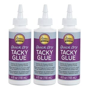 aleene’s quick dry tacky glue, 4 fl oz – 3 pack, multi