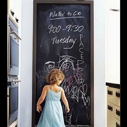 Chalkboard Contact Paper Decal Wall Sticker Adhesive Blackboard, TAKSDAI 2 Rolls Removable Vinyl Chalkboard Wallpaper Peel and Stick, with Bonus 10 Colorful Chalks, Each Roll 17.7'' × 78.7''