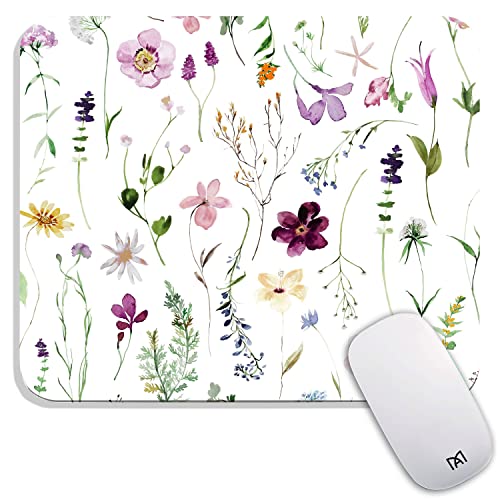 Armanza Square Mouse Pad Beautiful Flowers Plants, Personalized Premium-Textured Custom Mouse Mat Design , Washable Mousepad Lycra Cloth , Non-Slip Rubber Base Computer Mouse Pads for Wireless Mouse