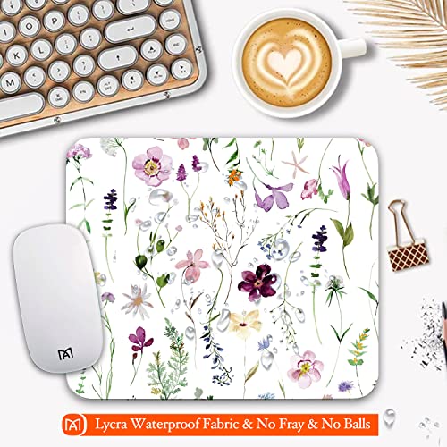 Armanza Square Mouse Pad Beautiful Flowers Plants, Personalized Premium-Textured Custom Mouse Mat Design , Washable Mousepad Lycra Cloth , Non-Slip Rubber Base Computer Mouse Pads for Wireless Mouse