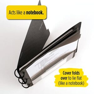 Five Star Flex Hybrid NoteBinder, 1-1/2 Inch Binder with Tabs, Notebook and 3-Ring Binder All-in-One, Black (29324AA2)