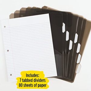 Five Star Flex Hybrid NoteBinder, 1-1/2 Inch Binder with Tabs, Notebook and 3-Ring Binder All-in-One, Black (29324AA2)