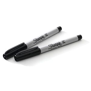 SHARPIE 37161PP Permanent Markers, Ultra Fine Point, Black, 2 Count