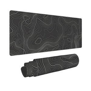 topographic contour gaming mouse pad large xl long extended pads big mousepad keyboard mouse mat desk pad home office decor accessories for computer pc laptop