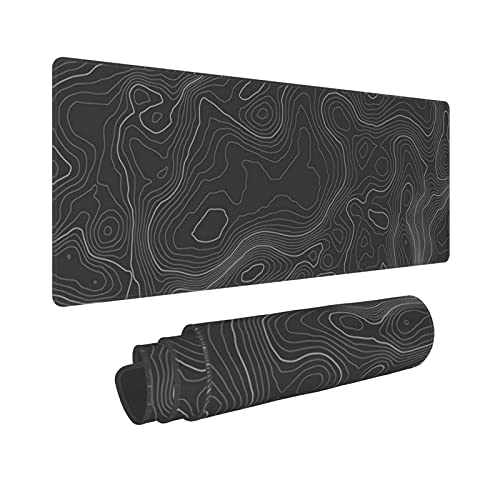 Topographic Contour Gaming Mouse Pad Large XL Long Extended Pads Big Mousepad Keyboard Mouse Mat Desk Pad Home Office Decor Accessories for Computer Pc Laptop