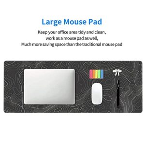 Topographic Contour Gaming Mouse Pad Large XL Long Extended Pads Big Mousepad Keyboard Mouse Mat Desk Pad Home Office Decor Accessories for Computer Pc Laptop