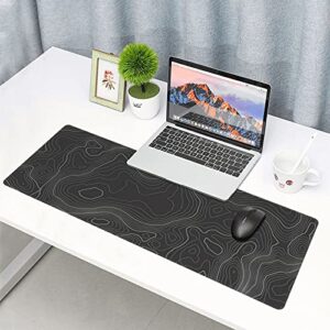 Topographic Contour Gaming Mouse Pad Large XL Long Extended Pads Big Mousepad Keyboard Mouse Mat Desk Pad Home Office Decor Accessories for Computer Pc Laptop