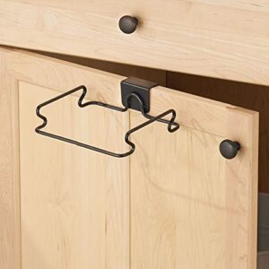 iDesign Classico Over The Cabinet Plastic Bag Holder for Kitchen, Pantry, Bathroom and More, 5.5" x 6.5" x 2", Bronze