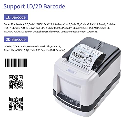 n/a 80mm Thermal Label Printer Wired Barcode Printer USB Connection Label Sticker Compatible with Windows for Shipping Labels