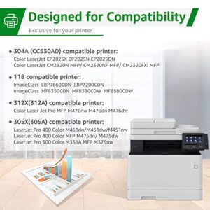 GREENSKY Remanufactured Toner Cartridge Replacement for HP 304A for Canon 118 for CP2025DN CM2320N CM2320NF CM2320FXI MFP MF8580CDW MF8350CDN MF8380CDW MF726CDW LBP7660CDN LBP7200CDN Printer (4 Pack)