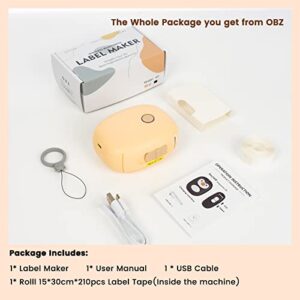 OBZ Label Maker Machine with Tape, Bluetooth Label Maker, Portable Bluetooth Label Printer for Home Office,Store Organization, Storage, Sticker Maker Mini Label Maker with Multiple Templates