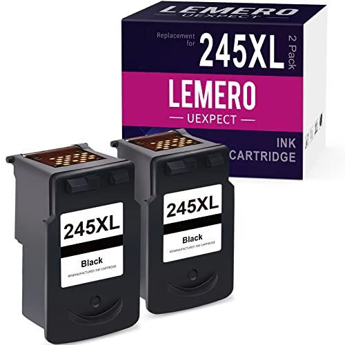 245XL Ink Cartridge LemeroUexpect Remanufactured Ink Cartridge Replacement for Canon PG-245 XL Black Ink for Pixma TR4520 MX492 MG2522 MX490 TS3122 TS202 TS3322 MG2525 MG2520 MG3022 TR4522 Printer 2P