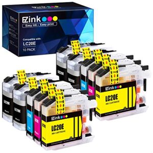 e-z ink (tm compatible ink cartridge replacement for brother lc20e xxl for use with mfc-j985dw, mfc-j775dw, mfc-j5920dw, mfc-j985dwxl, mfc-j775dwxl(4 black, 2 cyan, 2 magenta, 2 yellow, 10 pack)