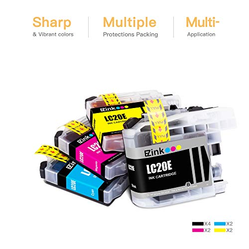 E-Z Ink (TM Compatible Ink Cartridge Replacement for Brother LC20E XXL for use with MFC-J985DW, MFC-J775DW, MFC-J5920DW, MFC-J985DWXL, MFC-J775DWXL(4 Black, 2 Cyan, 2 Magenta, 2 Yellow, 10 Pack)