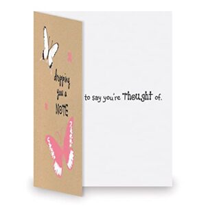 Thinking of You Kraft Greeting Card Value Pack - Set of 20 (5 designs), Large 5" x 7" Friendship Cards, Envelopes Included