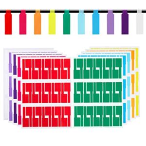 300 cable labels, jiqeznl 10 colors cord labels tags for electronics, waterproof labeling wire for cable management, self adhesive wire labels tags printable for laser printer and identification