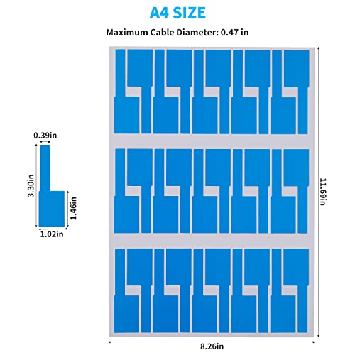 300 Cable Labels, JIQEZNL 10 Colors Cord Labels Tags for Electronics, Waterproof Labeling Wire for Cable Management, Self Adhesive Wire Labels Tags Printable for Laser Printer and Identification