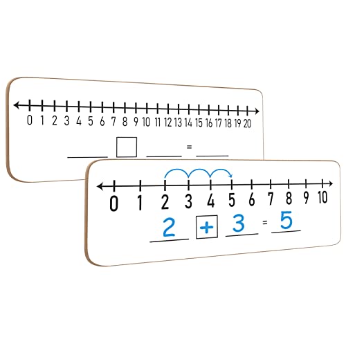 Dry Erase Number Line Board 4”x12” Inch Lapboard Double Sided White Board Featuring 0-10 Number Line On One Side 0-20 On The Other for Students Desk