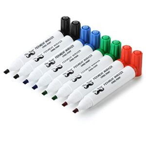 mr. pen- permanent markers, 8 pack, assorted colors, chisel tip, colored markers, marker set, chisel tip markers, colored permanent markers, permanent markers assorted colors, colored markers
