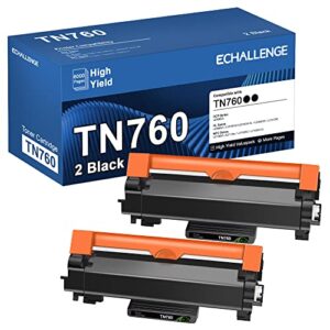 tn760 toner cartridge replacement compatible for brother tn760 tn-760 tn730 to use with hl-l2350dw hl-l2395dw hl-l2390dw hl-l2370dw mfc-l2750dw mfc-l2710dw dcp-l2550dw (black,2 pack)