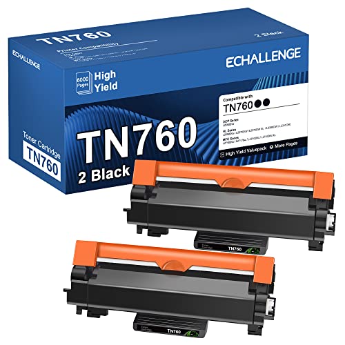 TN760 Toner Cartridge Replacement Compatible for Brother TN760 TN-760 TN730 to Use with HL-L2350DW HL-L2395DW HL-L2390DW HL-L2370DW MFC-L2750DW MFC-L2710DW DCP-L2550DW (Black,2 Pack)