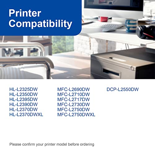 TN760 Toner Cartridge Replacement Compatible for Brother TN760 TN-760 TN730 to Use with HL-L2350DW HL-L2395DW HL-L2390DW HL-L2370DW MFC-L2750DW MFC-L2710DW DCP-L2550DW (Black,2 Pack)