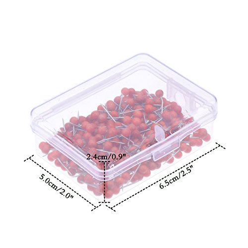 Map Tacks Push Pins Small Size 300 Packs (Red, 1/8 Inch)