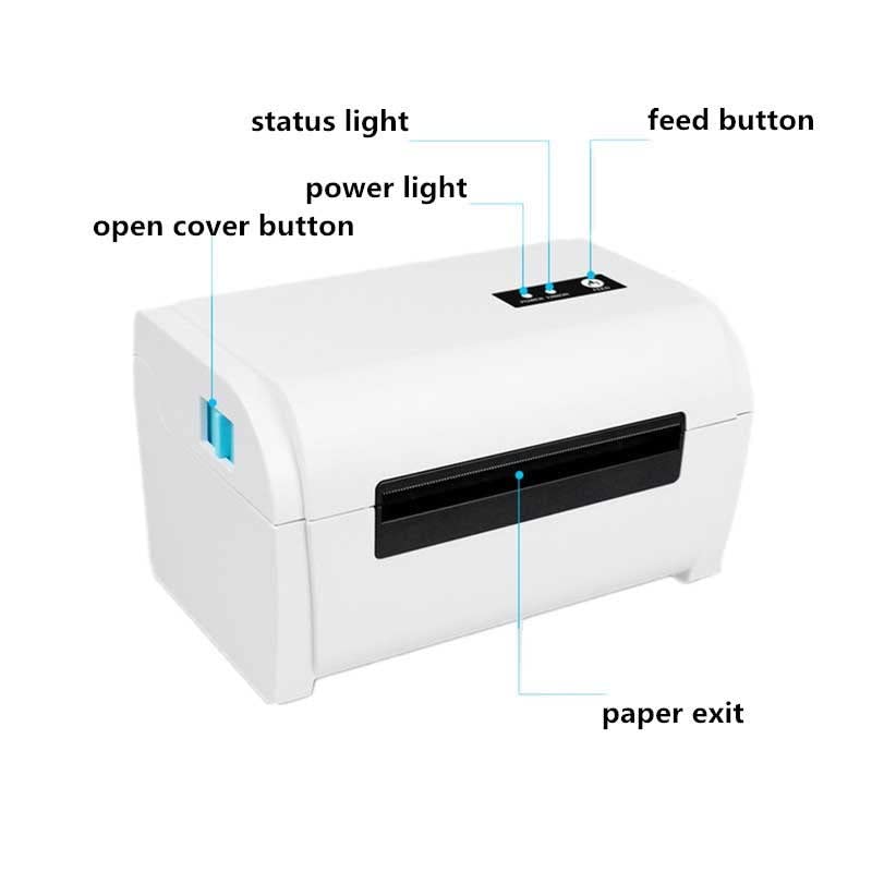 SLNFXC 4 Inch Shipping Label Maker Address Barcode Width 40-110mm Sticker USB Bluetooth High Speed Thermal Printer